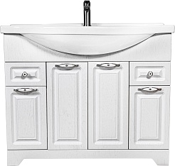 Stella Polare Тумба с раковиной Кармела 100 люкс белое серебро – фотография-1